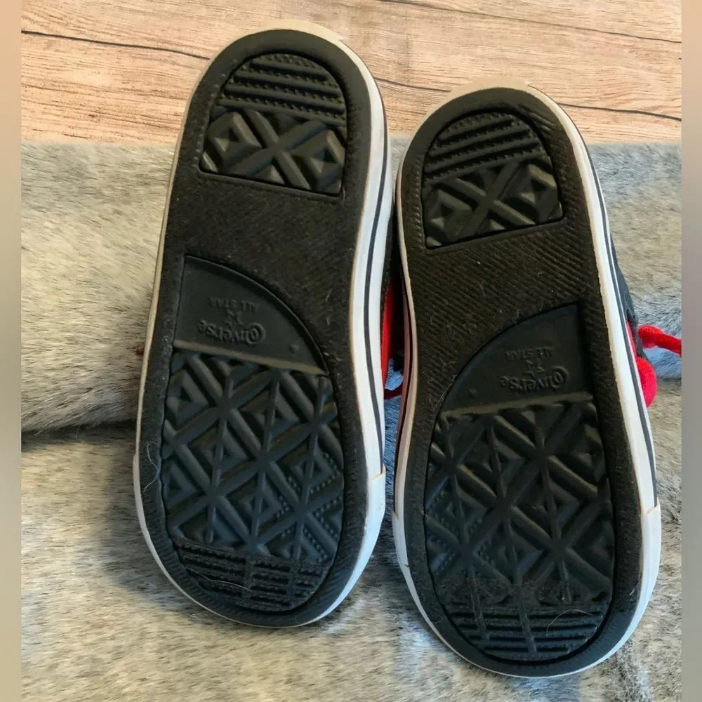 Converse Kids Red & Black High-Top Sneakers Size 10